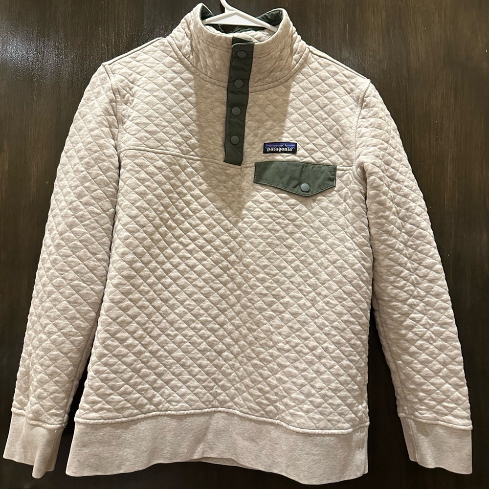 Patagonia Organic Cream Quilted Sweater